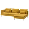 SÖDERHAMN Sofa 4-sed i lenjivac, i bez stranice/Kelinge tamnožuta