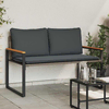 vidaXL klop z blazino Siva in temno siva 115 x 65 x 72 cm Ratan