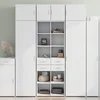 Visoka komoda bijela 70 x 42,5 x 185 cm od konstruiranog drva