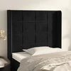vidaXL Vzglavje z ušesi črno 103x16x118/128 cm žamet