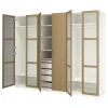 PAX / TONSTAD Kombinacija garderobera, bela/hrastov furnir staklo, 300x60x236 cm
