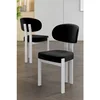 Hanah Home set trpezarijskih stolica Dore 4 kom, crna tkanina Babyface, bele metalne noge