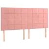 Vidaxl Vzglavje postelje roza 160x5x118/128 cm žamet