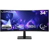 LC Power Monitor LC-M34QC, 34, UltraWide, 3440x1440px, 180Hz, VA, Zakrivljen, 2xDP, 2xHDMI, Audio out