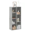 Regal za knjige siva boja betona 50x25x105 cm konstruirano drvo