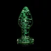 Ouch! Glow in the Dark Glass Butt Plug Small
