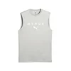 Mens Puma x HYROX Cut-Off Tank, Gray, Size M, Performance