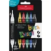 Dekorativni marker, komplet, 1,0/3,0 mm, dvostranski, akrilni, FABER-CASTELL Shake&Paint, 6 različnih barv, 6 kosov