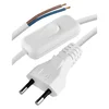 Priključna vrvica PVC 2x0,75mm s stikalom bela 3M