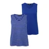 Ulla Popken Top modra/kobalt modra/bela