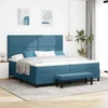 Postelja z vzmetnico z vzmetnico Temno modra 200 x 200 cm Žamet - vidaXL - modra - 100.8 - 200 x 200 cm - vidaXL
