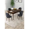 Hanah Home trpezarijski set Rut, sto na razvlačenje i 4 stolice, ploča u dekoru drveta Baroque, antracit tkanina Babyface