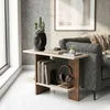 Hanah Home pomoćni sto Essenziale, 80 cm, travertin / orah
