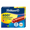 Tinta za nalivpero patrone kratke pk6 4001 Pelikan 301192 crvena