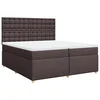 Vidaxl Box spring postelja z vzmetnico temno rjav 200x200 cm blago