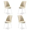 Hanah Home Set 4 trpezarijske stolice Dexa Krem-Beli