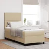 LED Box Spring Krevet Svijetlo siva i bijela. 100 x 200 cm