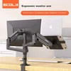 Ecola Stalak za monitor sa dvostrukim nosačem F42BK, Podesiv, Crni