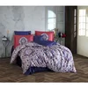 Amanda Purple Grey Red Tencel Satin Set Posteljine