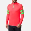ROSSIGNOL MENS CLASSIQUE HERO 1/2 ZIP LAYER NEON RED