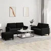 3-dijelni set sofa s jastucima crni baršunasti