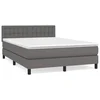 Vidaxl Box spring postelja z vzmetnico siv 140x190 cm umetno usnje