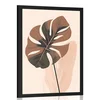 Plakat abstraktne botanične oblike monstera - 30x45 black