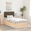 vidaXL Posteljni okvir z oblazinjenim vzglavjem Taupe 90 x 190 cm