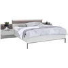 Dieter Knoll POSTELJNA GARNITURA 180 cm x 200 cm , leseni material barve skrilavca, svetlo siva