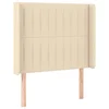 Vidaxl Vzglavje z ušesi krem 93x16x118/128 cm blago