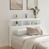Ormarić za uzglavlje s LED svjetlima bijeli 140 x 17 x 102 cm