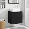 Umivaonik s policom Crna 53 x 35 x 63 cm Konstruirano drvo