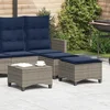 shumee vidaXL Vrtni stolčki z blazinami 2 kosa Grey 55x55x36 cm Poly Rattan