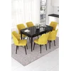 Hanah Home Set Trpezarijski sto i 6 stolica Nef, Žuto-braon