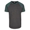 Raglan Contrast Tee charcoal green/bottlegreen