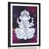 Plakat s paspartujem budistični Ganeša - 20x30 black