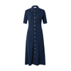 TOMMY HILFIGER Dolga srajca GOLD BUTTON F&F MIDI DRESS temno modra