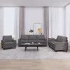 3-dijelni set sofa s jastucima sivi od umjetne kože