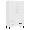 Visoka komoda bijela 70 x 31 x 115 cm od konstruiranog drva