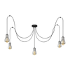 Luster na sajli TUBE 5xE27/15W/230V pauk crna/hrom