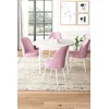 Hanah Home Set Trpezarijski sto i 4 stolice, Belo-roze