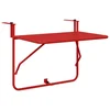 Vidaxl Viseca balkon miza Rdeča 60 x 39 x 65 cm Jeklo