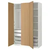PAX/STORKLINTA Garderobni sestav, bela/imitacija hrasta, 150x60x236 cm