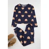 Trendyol Navy Blue 100% Cotton Teddy Bear Patterned Knitted Pajama Set