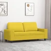 Vidaxl vidaXL Dvosed svetlo rumen 140 cm oblazinjen z blagom