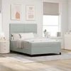 LED Box Spring Krevet Svijetlo siva 140 x 200 cm Baršun Svjetlosiva