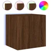 Vidaxl Stenska TV omarica z LED lučkami rjavi hrast 40,5x35x40 cm