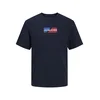 JACK & JONES Majica mornarska / azur / temno rdeča / bela