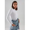 Trendyol White Slim Fitted Stand Collar Ribbed Flexible Knitted Body