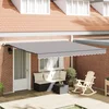 Skrovita tenda Svijetlo siva 400 × 350 cm Poliester i čelik